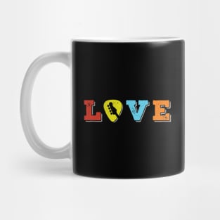 Love Bass Guitar Pick Colorful Theme Mug